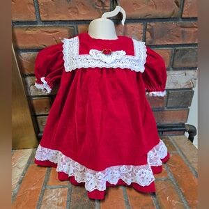 Vintage Little Precious RedVelour Dress